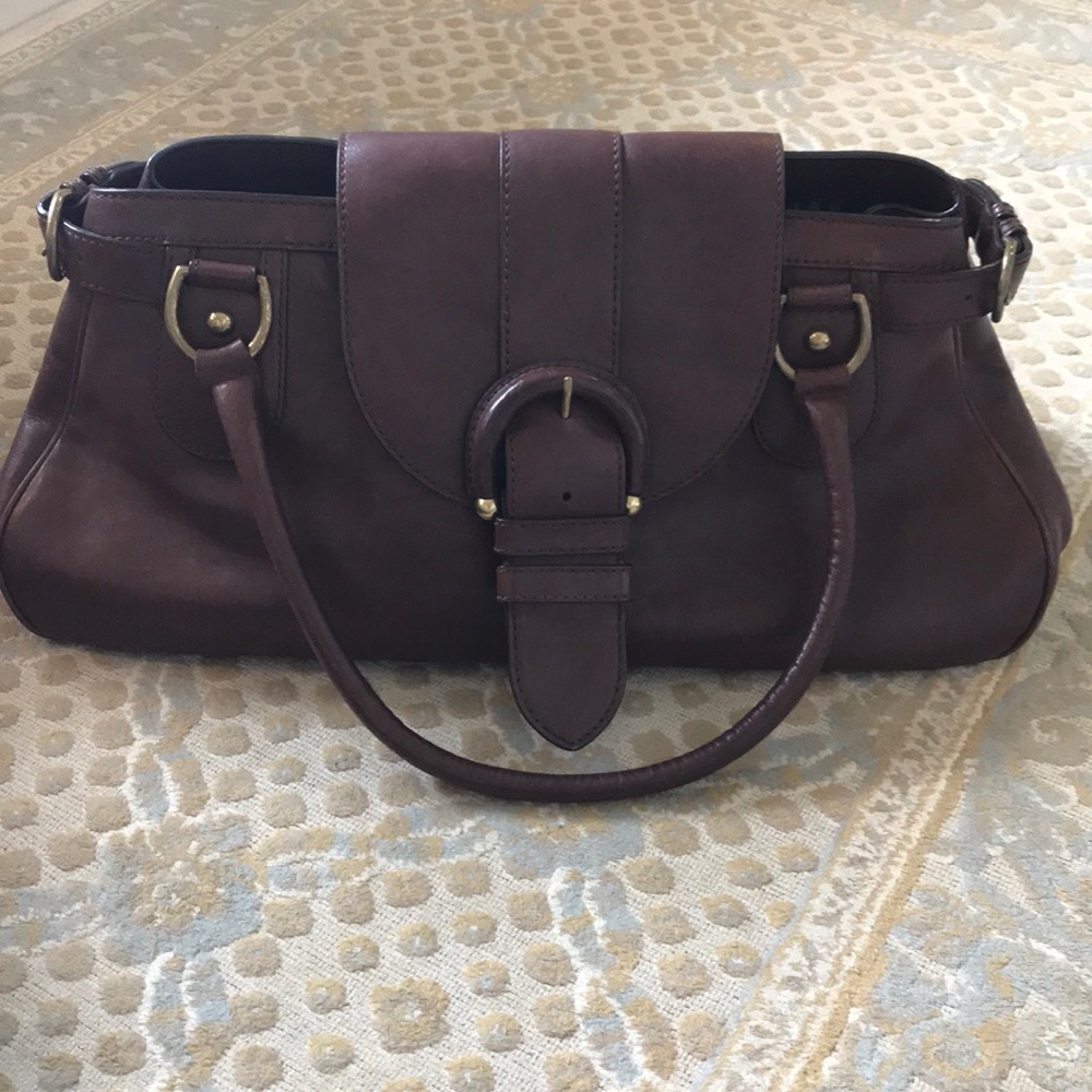 Banana Republic leather satchel.